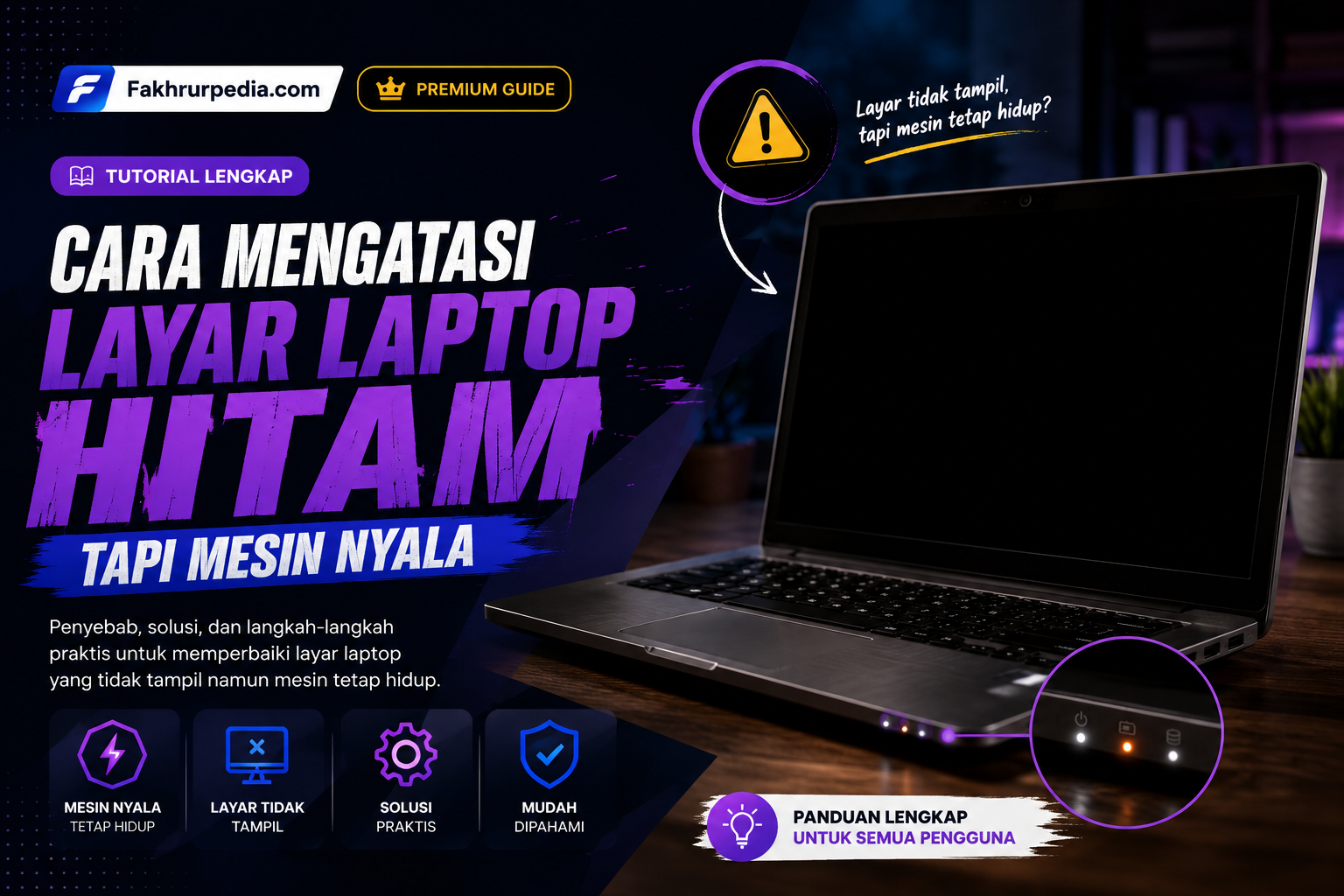 Cara Mengatasi Layar Laptop Hitam Padahal Mesin & Lampu Nyala